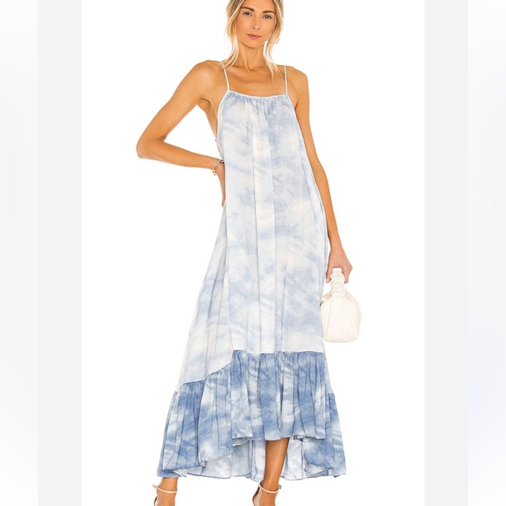 Free people full on maxi slip dress in sea combo size s